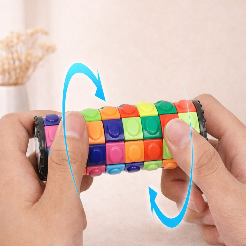 Cubo Mágico 3D Giratório Antiestresse -Estímulo Mental e Coordenação